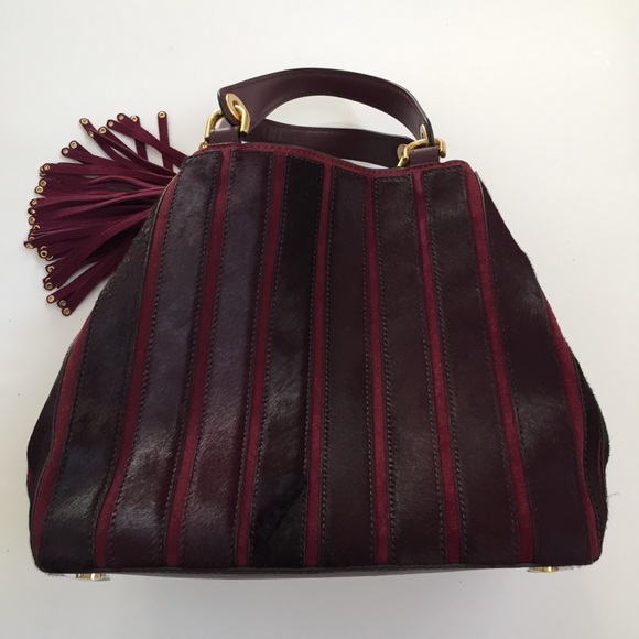 Michael Kors Brooklyn Suede Shoulder Bag Plum - Picture 7 of 11